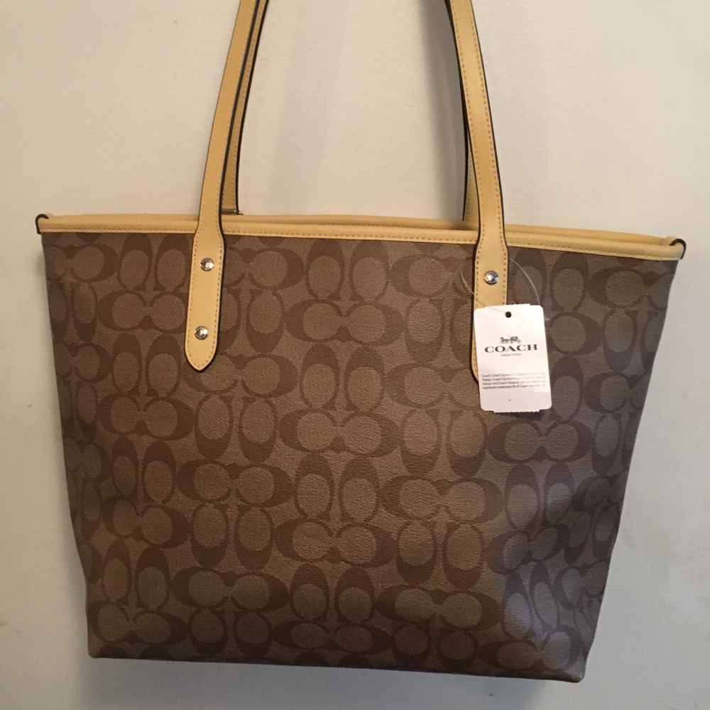 Coach Taupe and Beige Tote